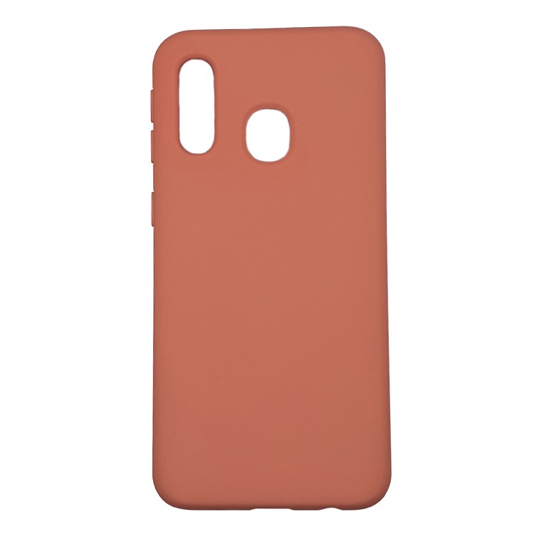 Capa de silicone macio com interior em veludo para Samsung Galaxy A40 - Salmão