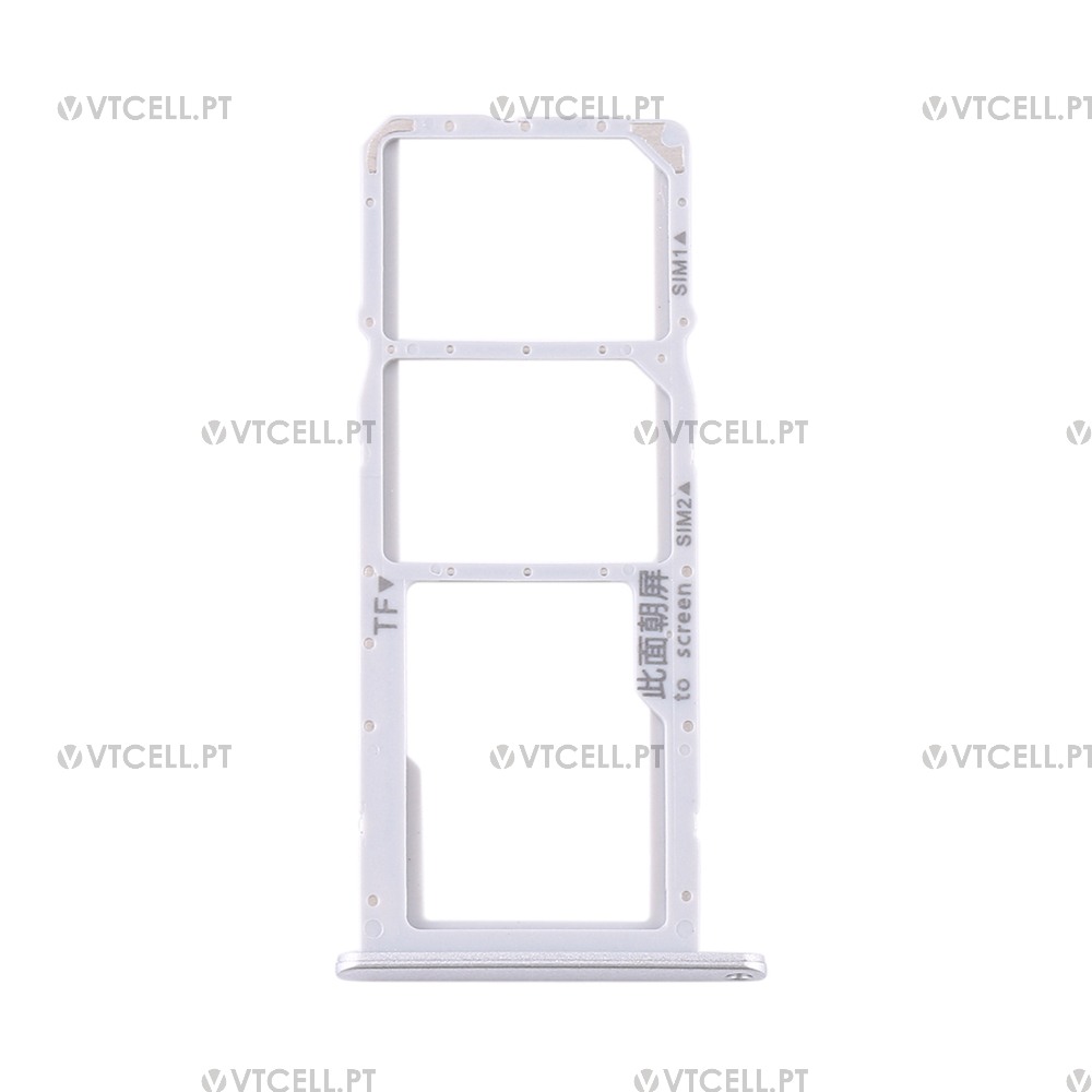 Gaveta cartão Sim / Micro SD para Huawei Y6p (MED-LX9 MED-LX49) - Prateado