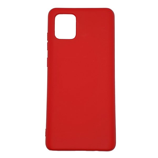 Capa de silicone macio com interior em veludo para Samsung Galaxy Note 10 Lite - Vermelho