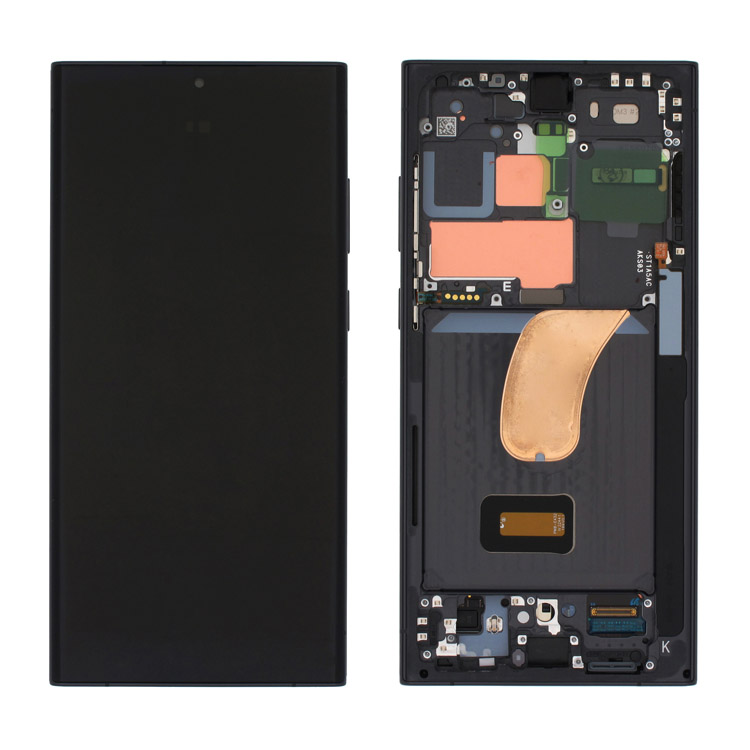 Ecrã LCD + Touch com Frame para Samsung Galaxy S23 Ultra (S918) - GH82-30466A - Preto (SERVICE PACK)