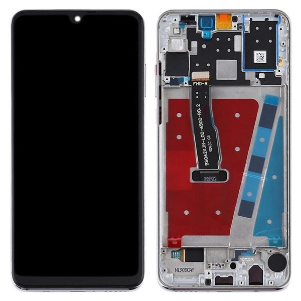 Ecra LCD Touch com frame para Huawei P30 Lite P30 Lite New Edition Branco Prateado PREMIUM 1