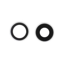 Lentille Caméra Arrière avec Contour iPhone 16/16 Plus (Blanc) (Lot de 2)