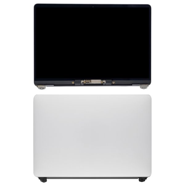ecrã completo com tampa full assembly para macbook air a2337 2020 prateado vista frontal e traseira