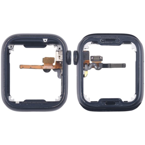 Moldura central de liga de alumínio com cabo flexível e eixo giratório da coroa, para Apple Watch Series 7/8/9 45 mm LTE, para Apple Watch Series 7/8/9 45 mm GPS, para Apple Watch Series 7/8/9 41 mm LTE, para Apple Watch Series 7/8/9 41 mm GPS