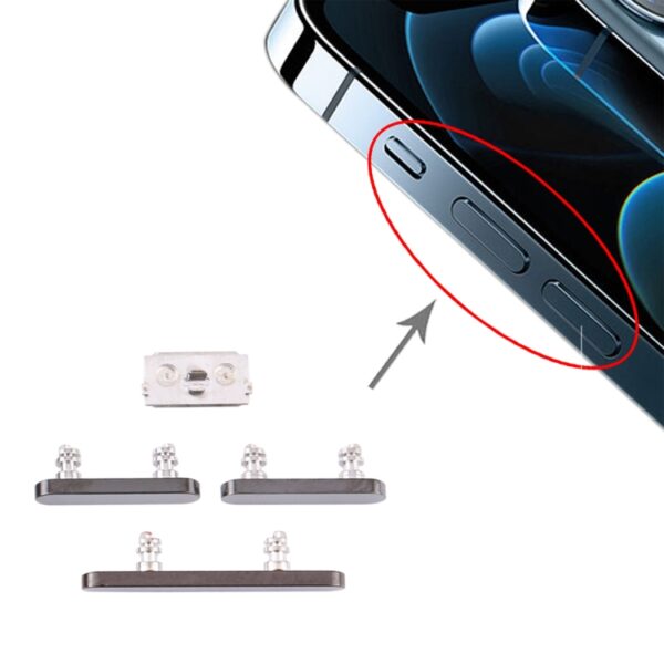 Botão liga/desliga e botão de controle de volume para iPhone 12 Pro Max, para iPhone 12 Pro Max