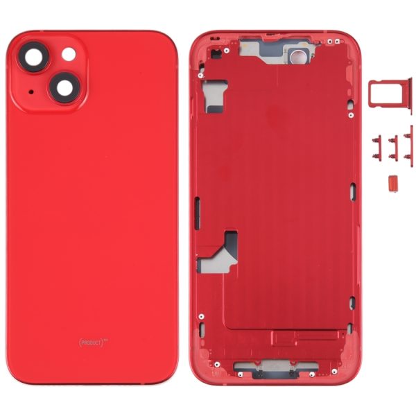 Capa traseira de bateria para iPhone 14 com moldura central/teclas laterais, para iPhone 14 (com moldura central)