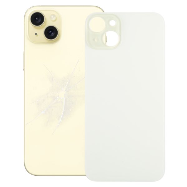 Tampa traseira de vidro com furo grande para câmera e bateria de fácil substituição para iPhone 15 Plus (não desmontável)