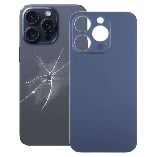 Tampa traseira de vidro com furo grande para câmera e bateria de fácil substituição para iPhone 15 Pro (não desmontável)