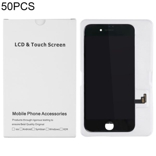 50 peças de embalagem de papelão caixa branca para tela LCD do iPhone 8/7