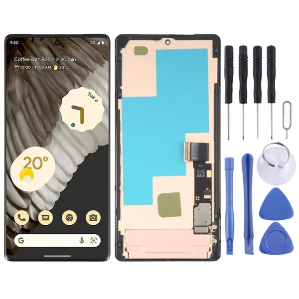 Tela LCD AMOLED (OEM) para Google Pixel 7 Pro GV4BC GE2AE, digitalizador, conjunto completo com moldura, para Google Pixel 7 Pro (OEM)