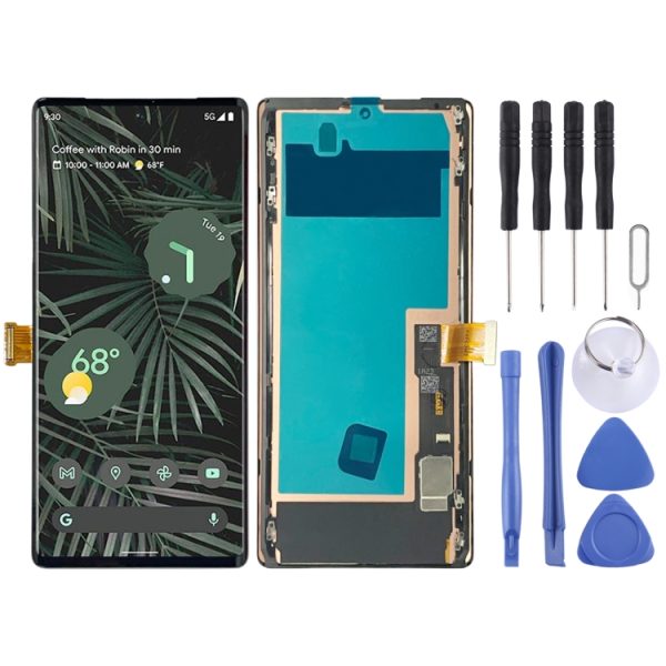 Tela LCD OLED para Google Pixel 6 Pro G8VOU, digitalizador, montagem completa com moldura