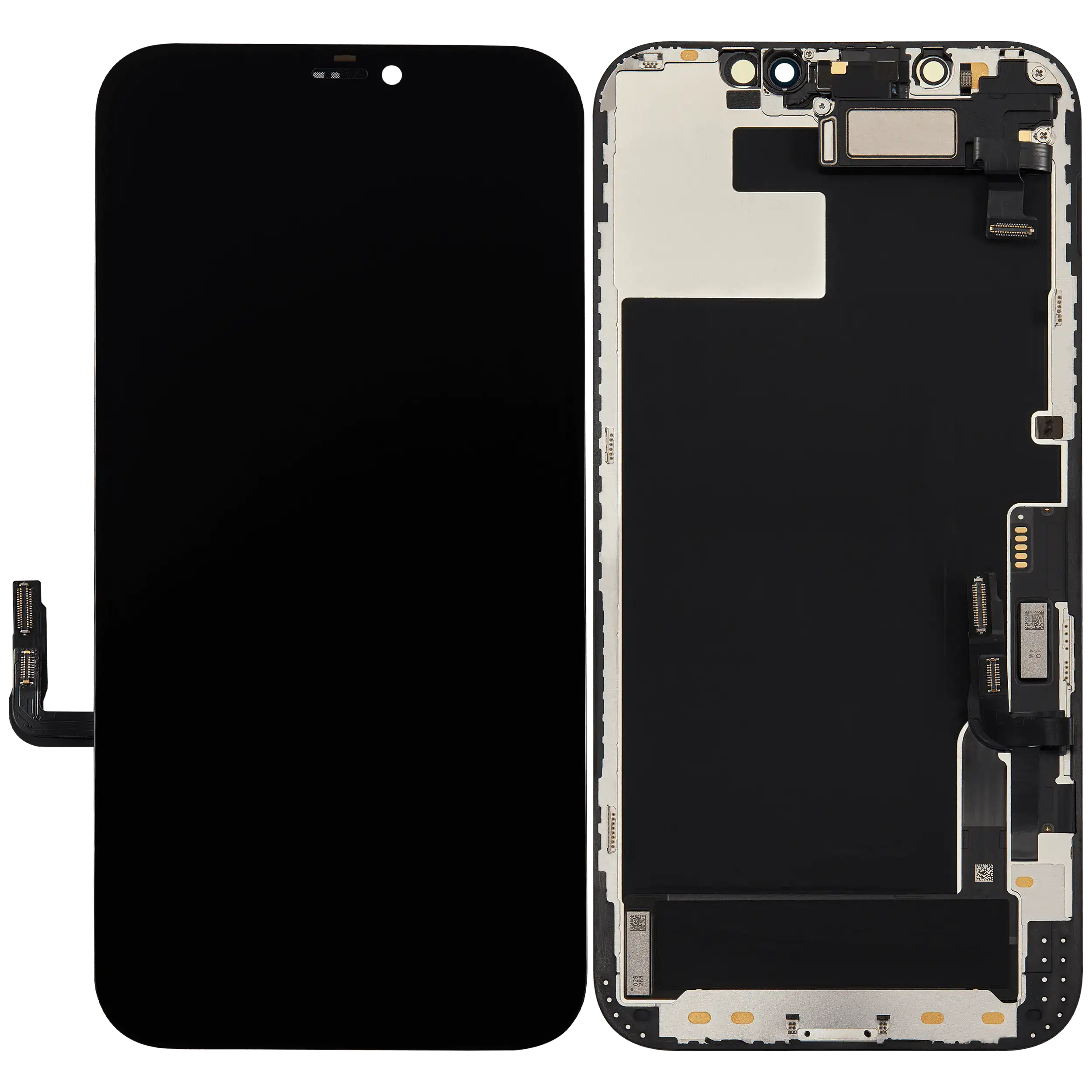 ecra-iphone-12-12pro-oem-genuino-66118503-vista-frontal-e-traseira Ecrã OEM Genuíno para iPhone 12 e iPhone 12 Pro 661-18503 – vista frontal e traseira do display