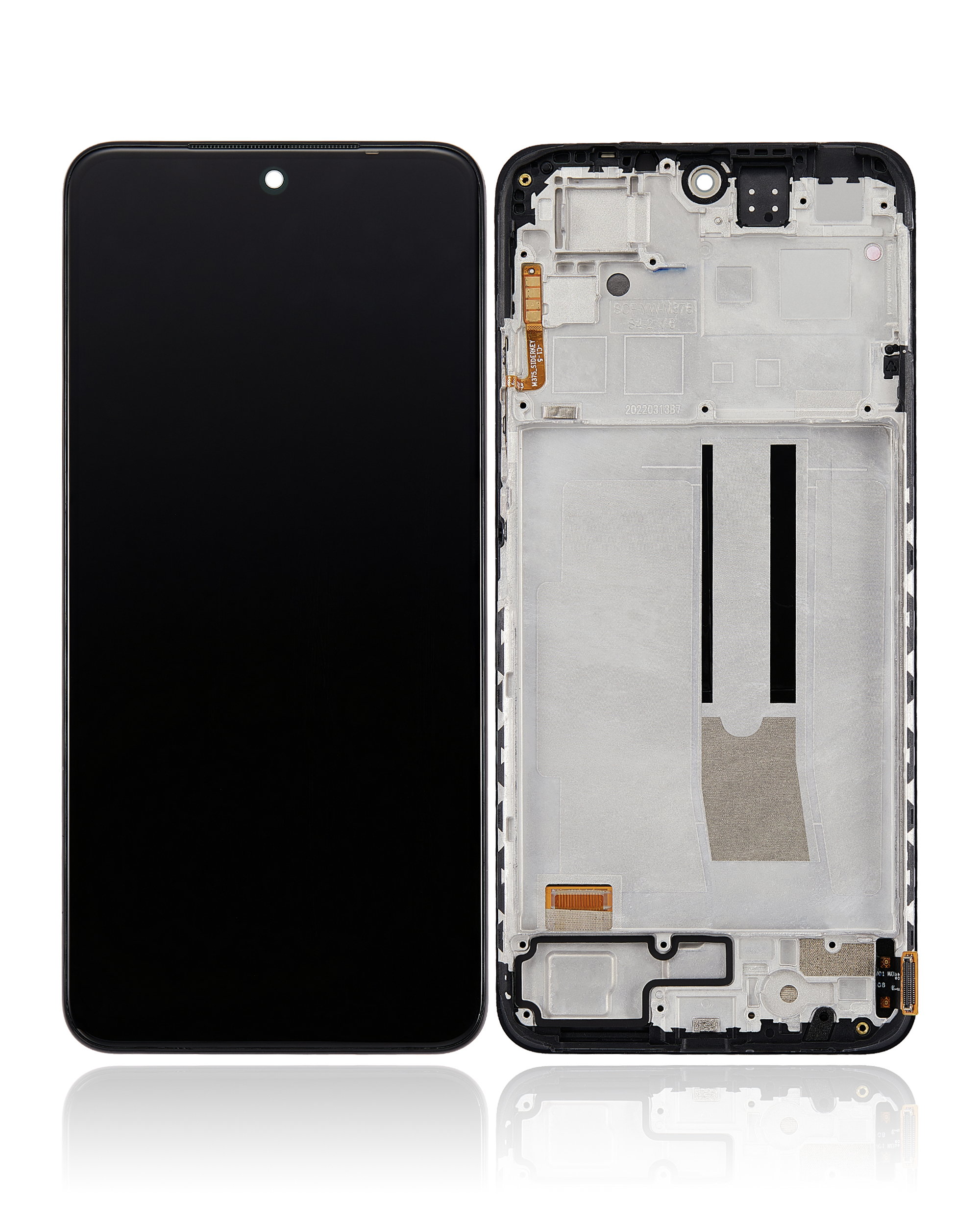 ecra-oled-frame-redmi-note-11-frontal-preto Ecrã OLED com frame para Xiaomi Redmi Note 11 vista frontal completa em preto