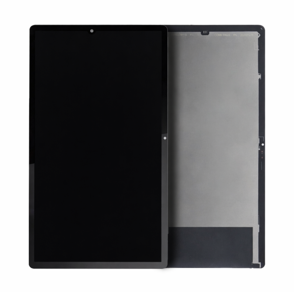 Ecrã Lenovo Tab P11 Plus FHD Plus frente preta e verso metálico lado a lado com conector visível