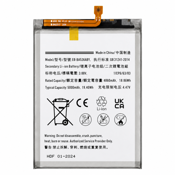 Bateria EB-BA536ABY para Samsung Galaxy A53 5G (A536B)