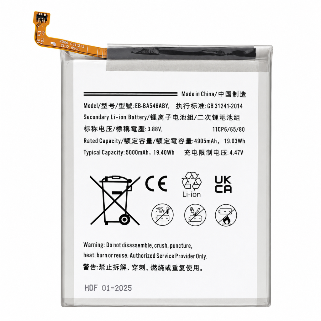 Bateria EB-BA546ABY para Samsung A34 5G / A35 5G / A54 5G (A346B / A356B / A546B) - 5000mAh