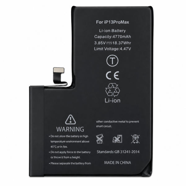Bateria para iPhone 13 Pro Max de Maior capacidade (4770mAh) com Chip TI e Adesivo