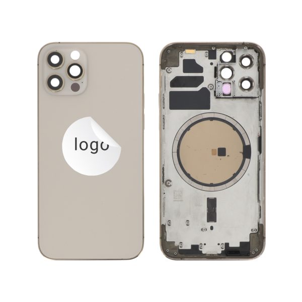 Frame Complete (Case Back Pre-assembled) Dourado para iPhone 12 Pro Max (Retirado A)