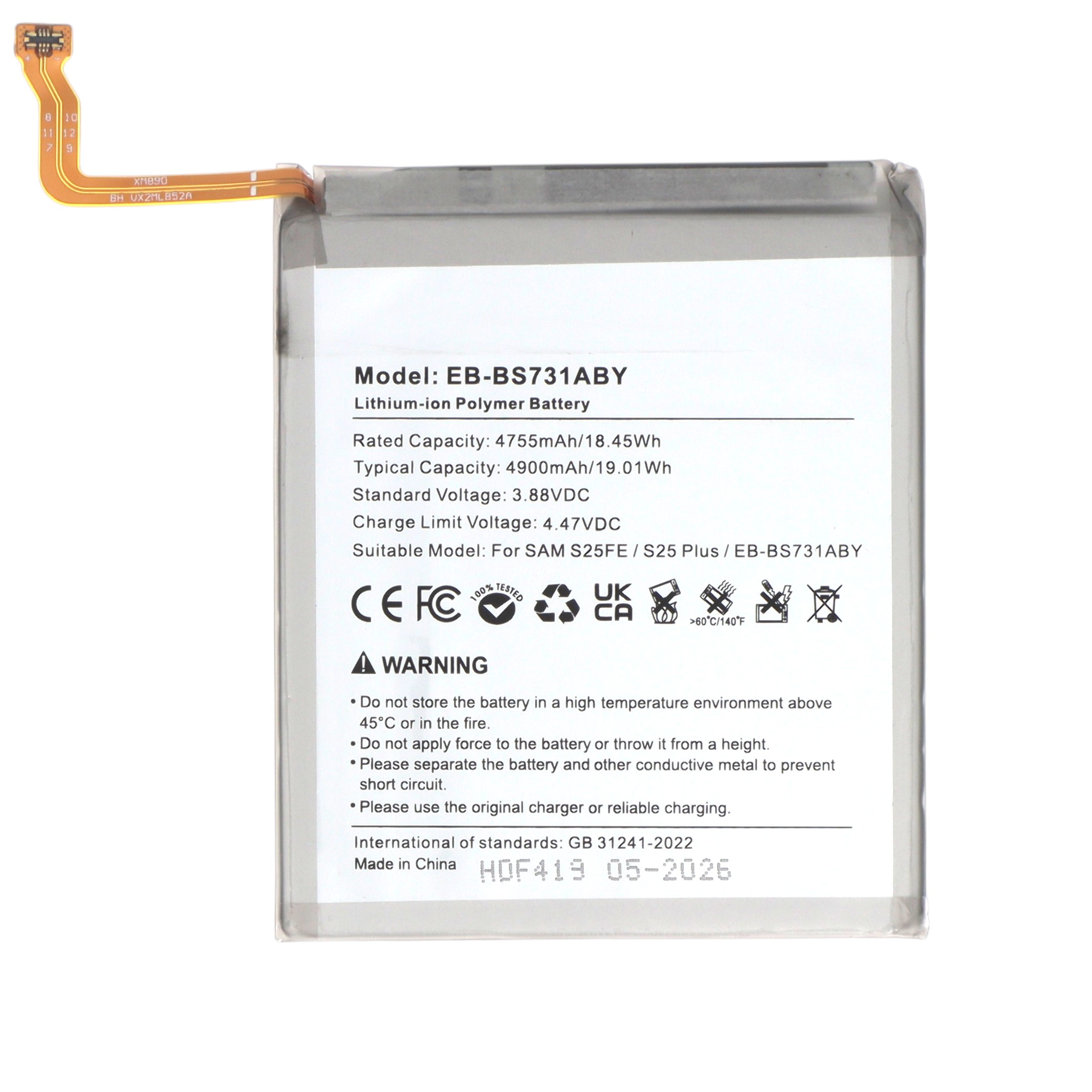 3667075269632-0000 Bateria para Galaxy S25 FE (S731B) - Image 1