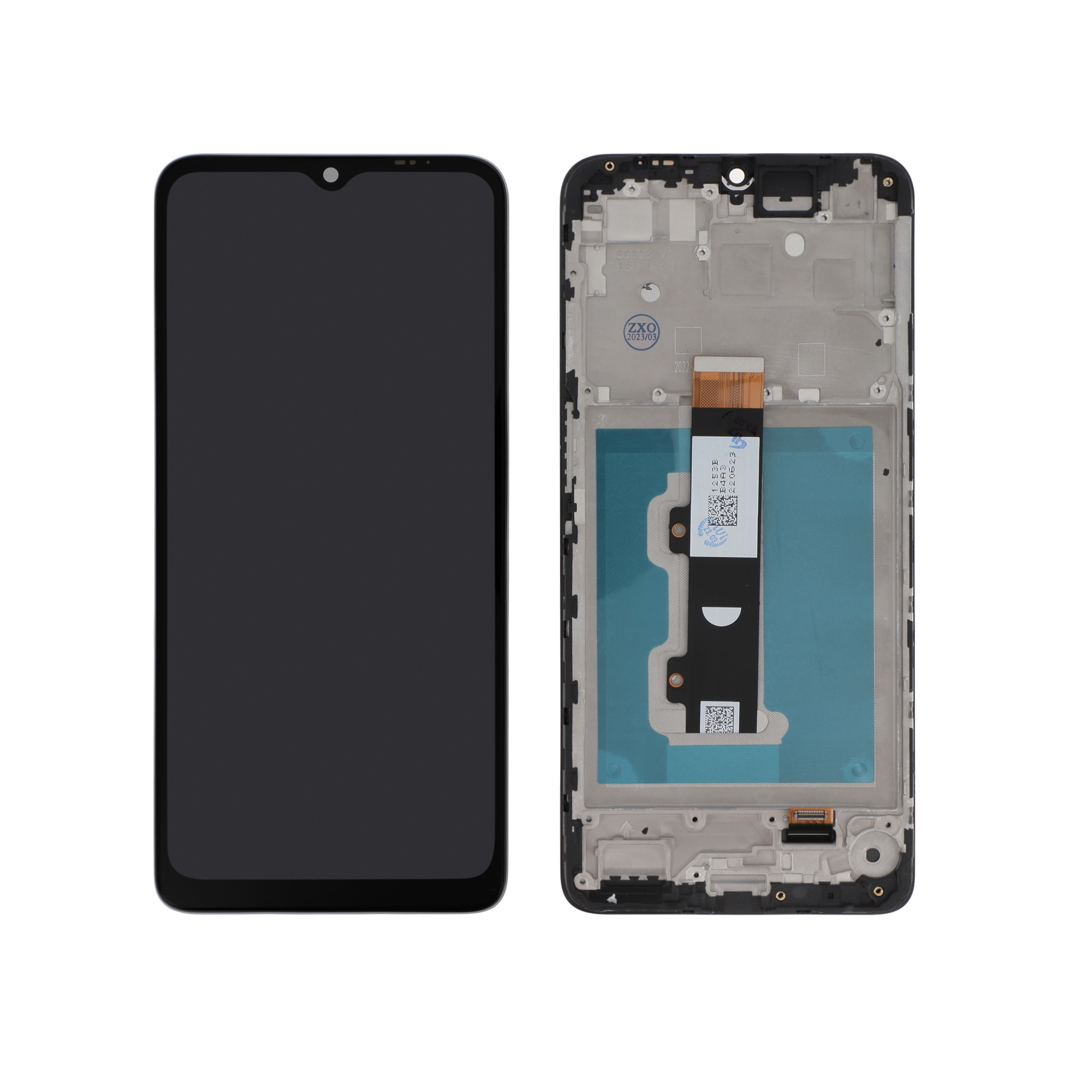 571922-0000 Ecrã Display Preto para Moto E22 (Com Frame) - Image 1