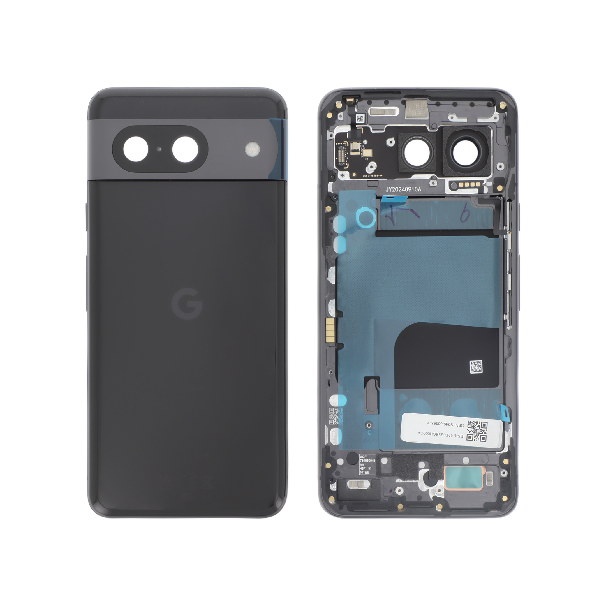 g949-00563-01-0000 Back Glass Preto Volcanic para Google Pixel 8 (SERVICE PACK) - Image 1