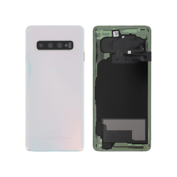 Tampa Traseira para Samsung Galaxy S10 (G973F) - Branco - Service Pack (GH82-18378F) (SERVICE PACK)