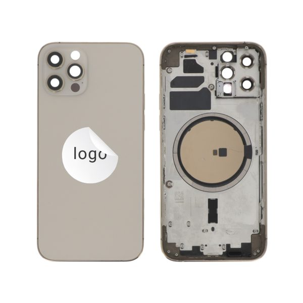 Frame Complete (Case Back Pre-assembled) Dourado para iPhone 12 Pro (Retirado C)