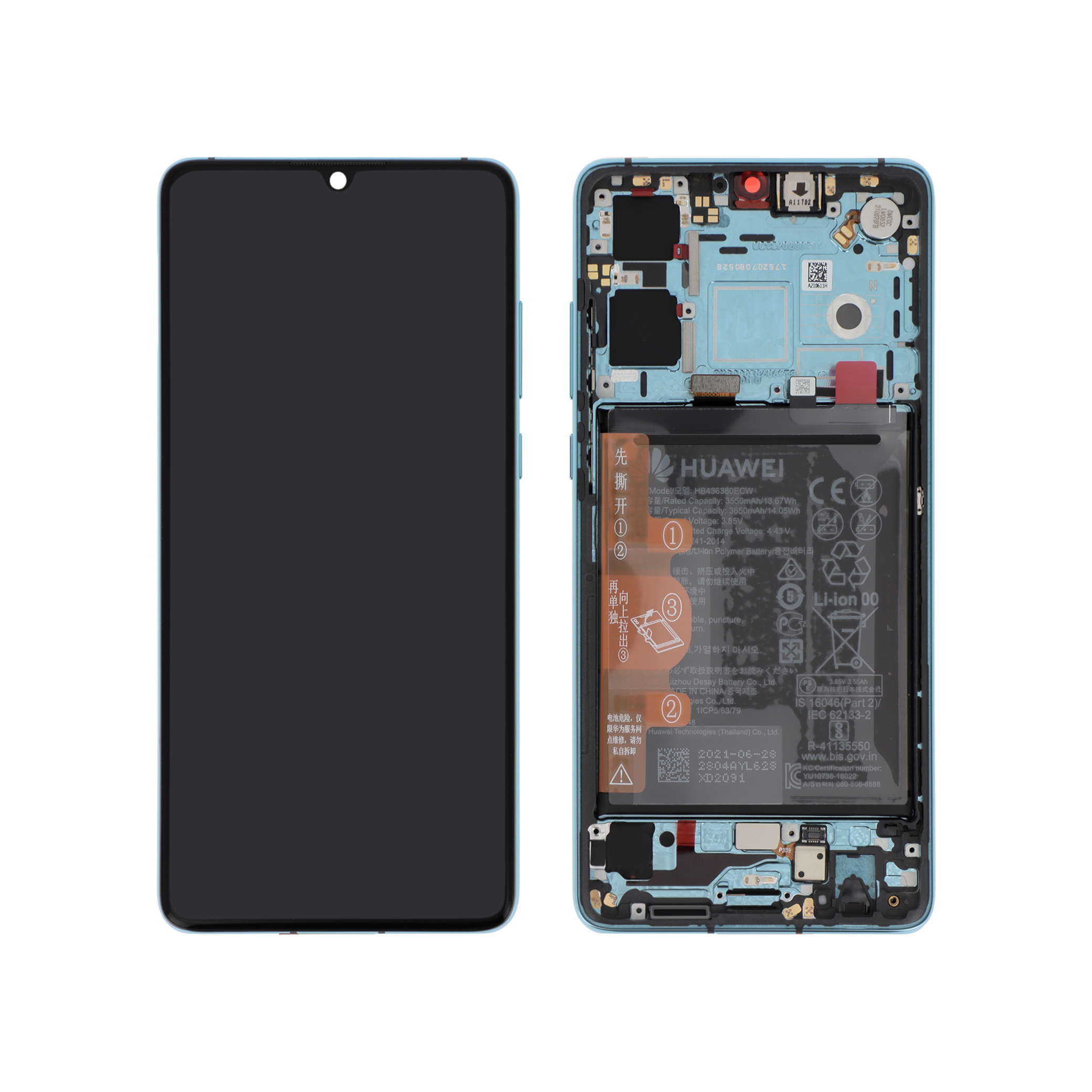 02354hrh-0000 Ecrã Display completo Aurora para Huawei P30 (bateria integrada) (SERVICE PACK) - Image 1