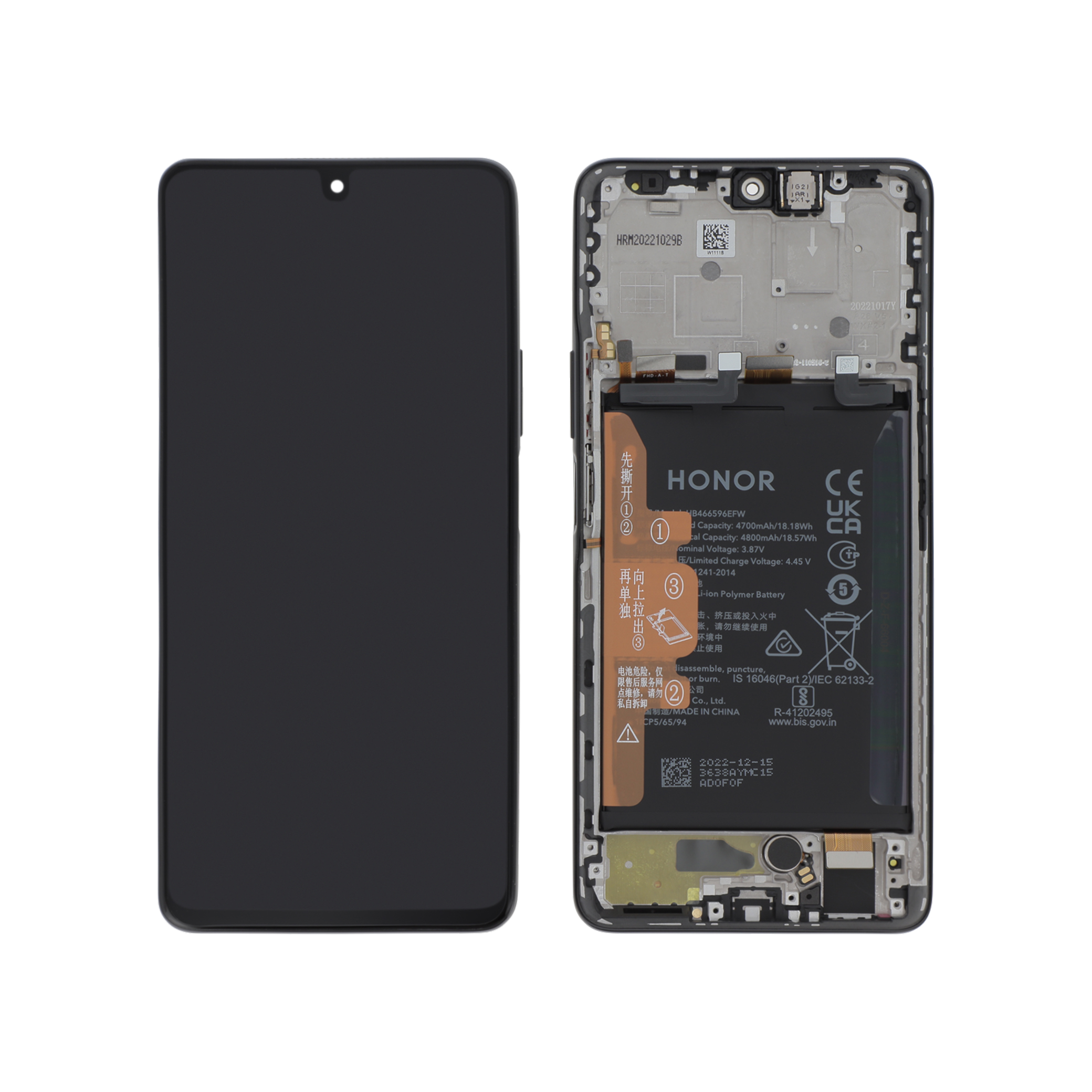 0235absk-0000 Ecrã Display Preto para Honor Magic 4 Lite 4G (SERVICE PACK) - Image 1