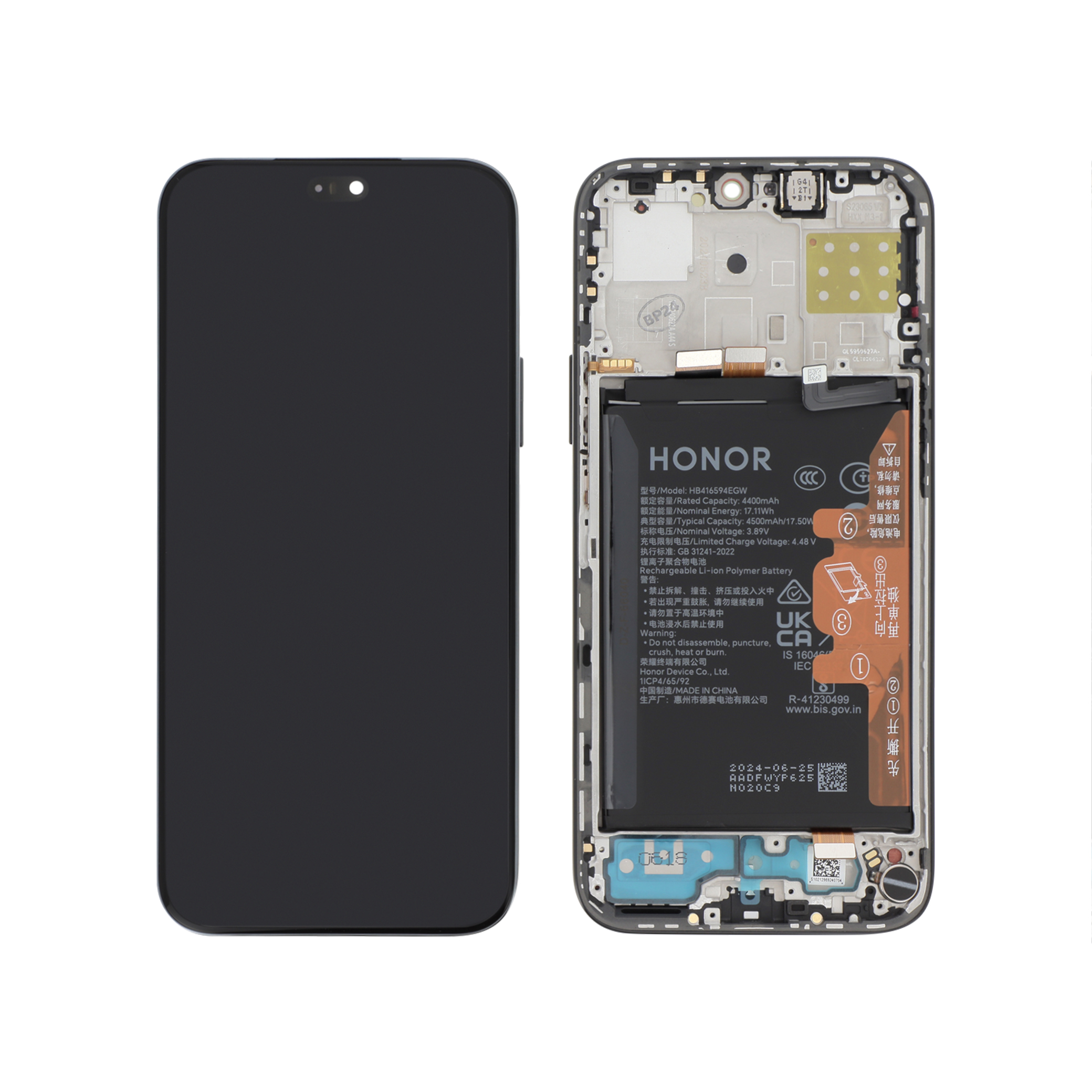 0235ahgd-0000 Ecrã Display Preto para Honor 200 Lite / Honor X8B (SERVICE PACK) - Image 1