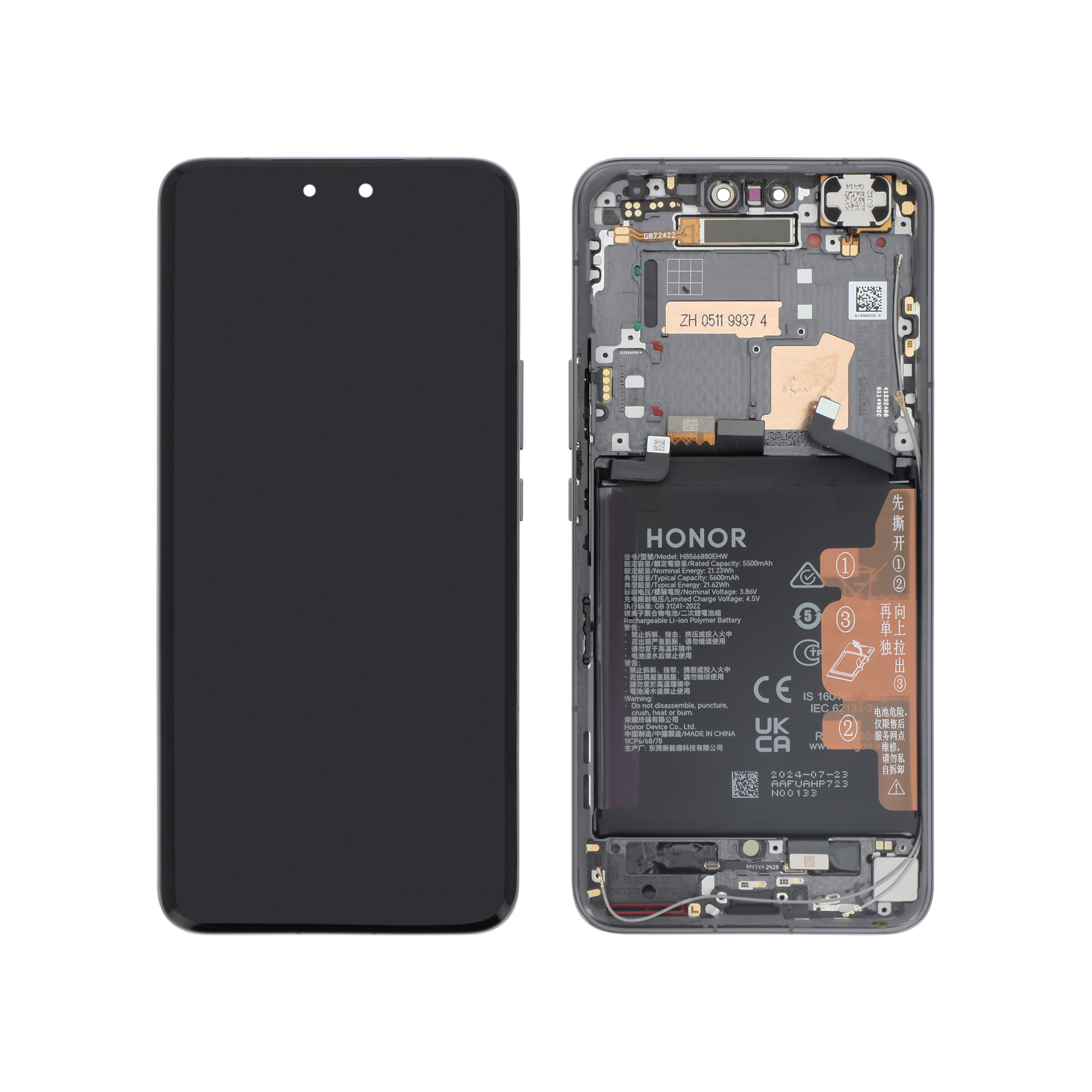0235ajlm-0000 Ecrã Display Preto para Honor Magic 6 Pro (Bateria Integrada) (SERVICE PACK) - Image 1