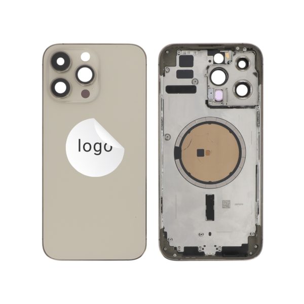 Frame Completo (Tampa Traseira) Dourado para iPhone 14 Pro Max - Retirado