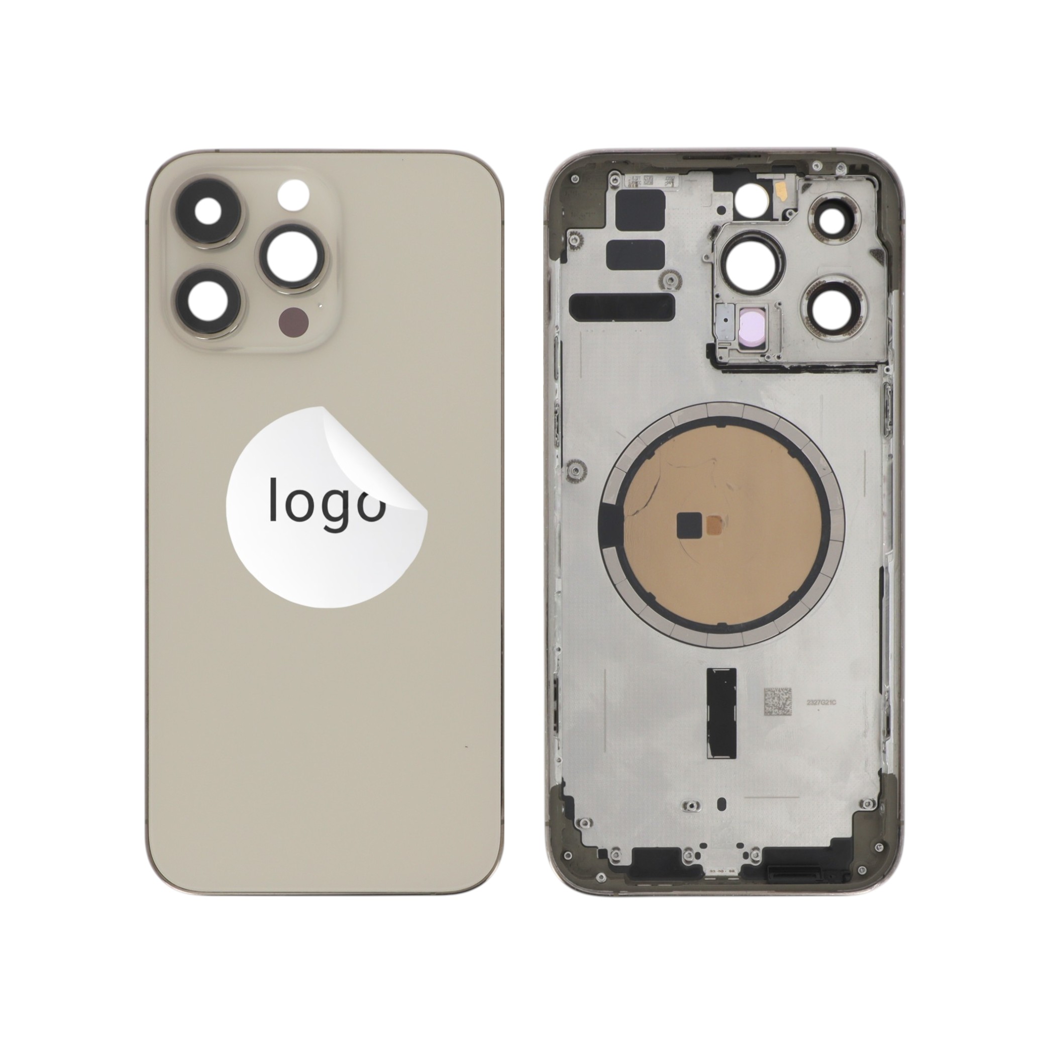 1-3667075254690-0000 Frame Completo (Tampa Traseira) Dourado para iPhone 14 Pro Max - Retirado - Image 1