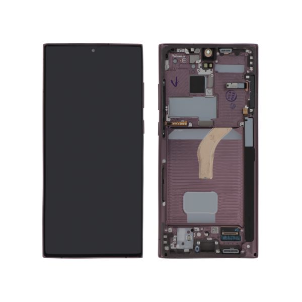 Ecrã Display Bordô para Samsung Galaxy S22 Ultra (S908) (SERVICE PACK)