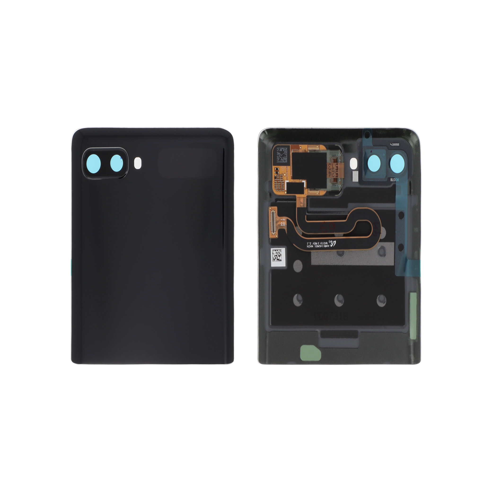 117-gh96-13380a- Tampa Traseira + LCD Preta para Samsung Galaxy Z Flip (F700F), (SERVICE PACK) - Image 1