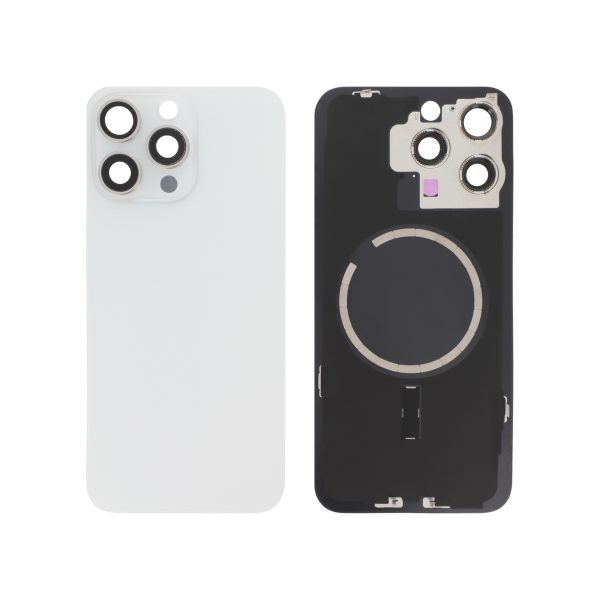 Tampa Traseira para iPhone 15 Pro Max Branca Titânio