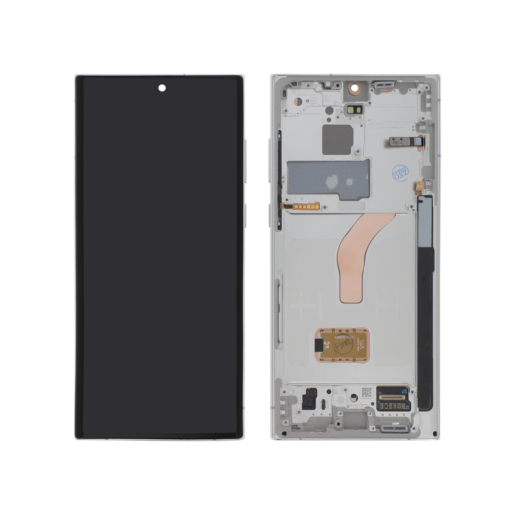 3667075028123-0000 Ecrã Display Branco para Samsung Galaxy S22 Ultra (Com Frame) - OEM ReLife - Image 1