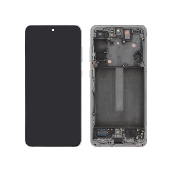 Ecrã Display para Samsung Galaxy S21 FE 5G (G990B) Branco com Frame - OEM ReLife