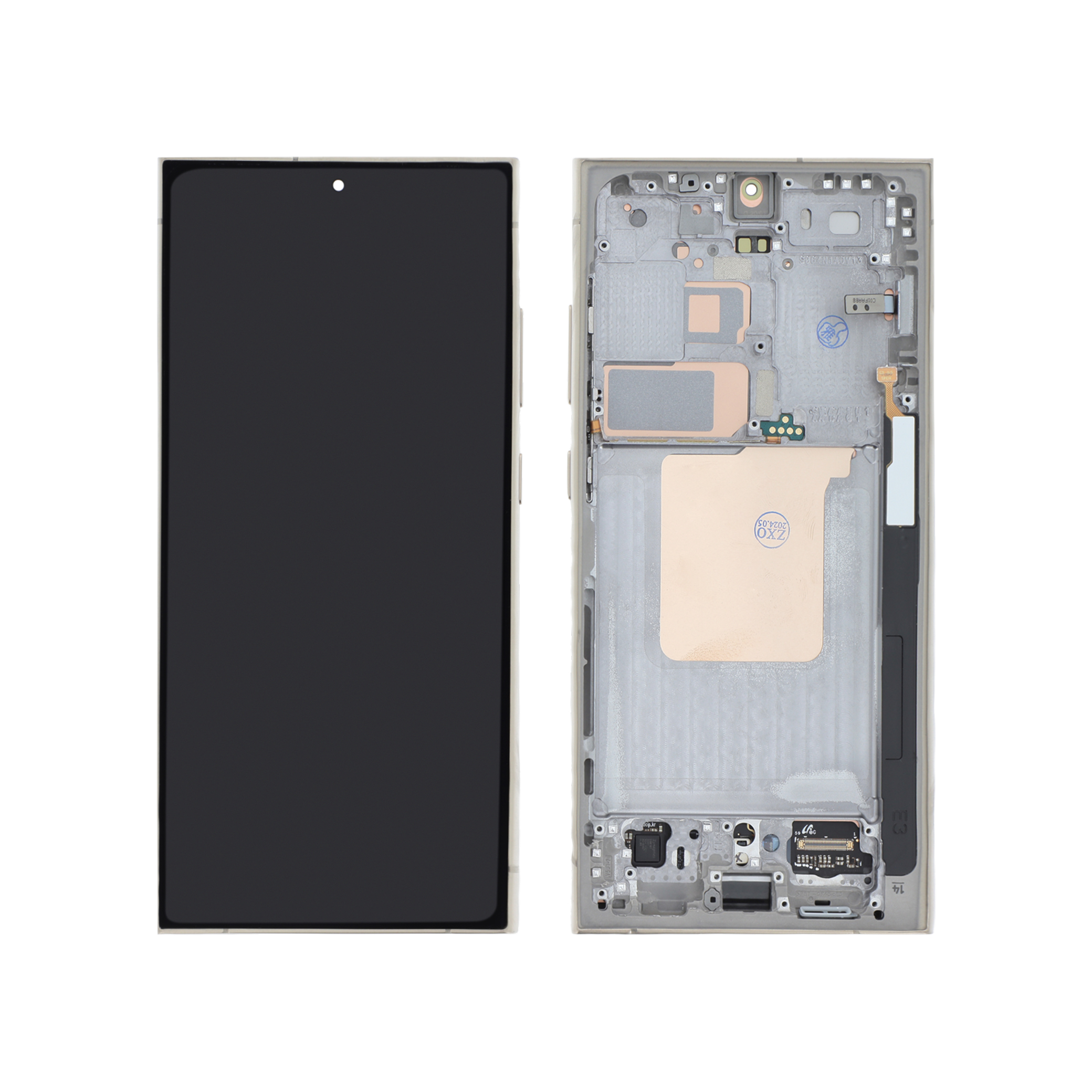 3667075037019-0000 Ecrã Display para Samsung Galaxy S24 Ultra (S928B) Titânio Âmbar com Frame - OEM ReLife - Image 1