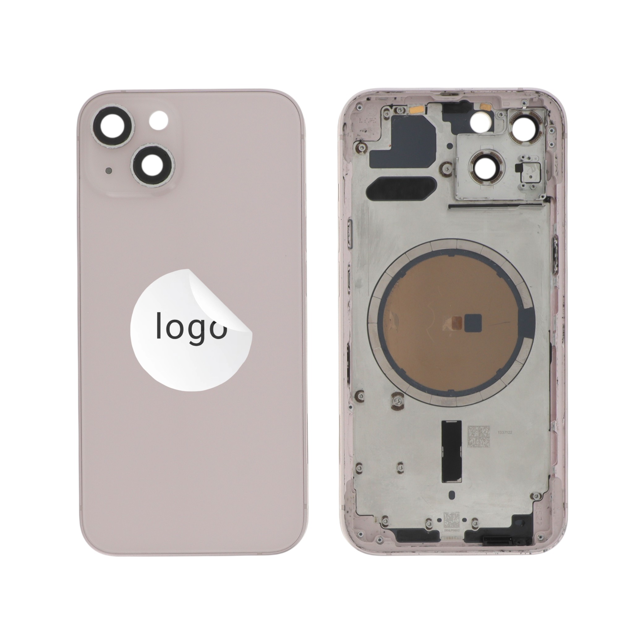 3667075249696-0000 Frame Completo (Tampa Traseira) Rosa para iPhone 13 - Retirado - Image 1