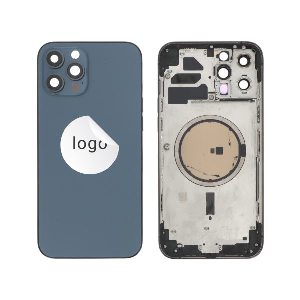 Tampa traseira com Frame Azul para iPhone 12 Pro Max - Retirado (Grade A)