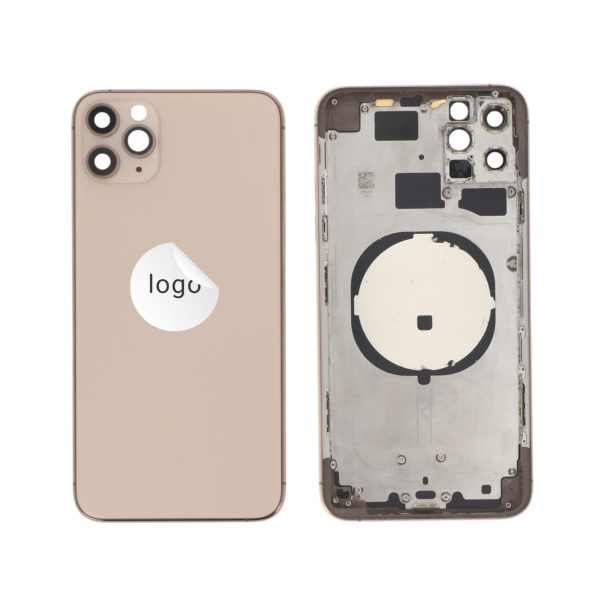 Tampa Traseira Frame Completa Dourada para iPhone 11 Pro Max - Retirado