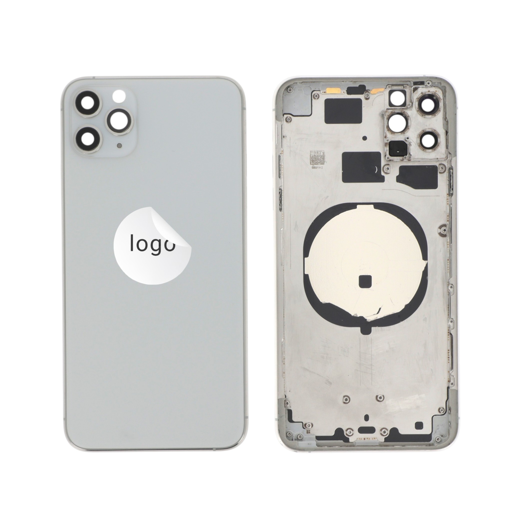 3667075262244-0001 Frame Completo (Tampa Traseira) Prateado para iPhone 11 Pro Max - Retirado - Image 1