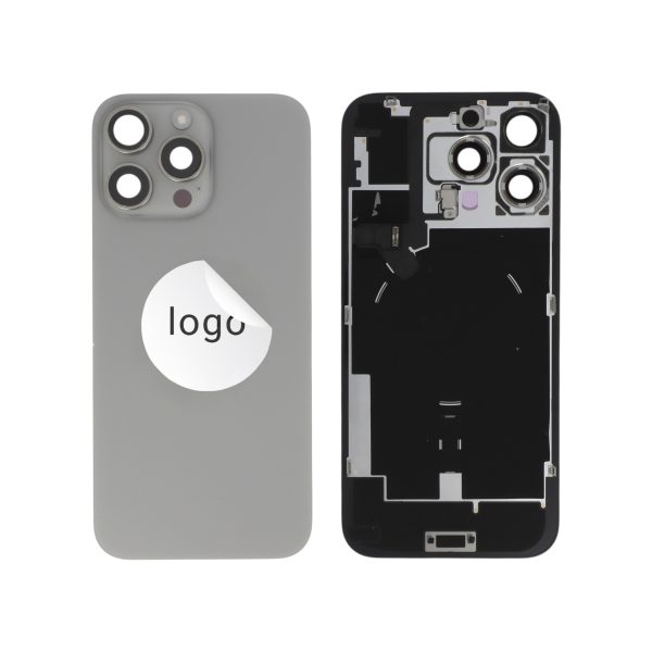 Tampa Traseira Completa Natural Titânio para iPhone 16 Pro Max - Retirado