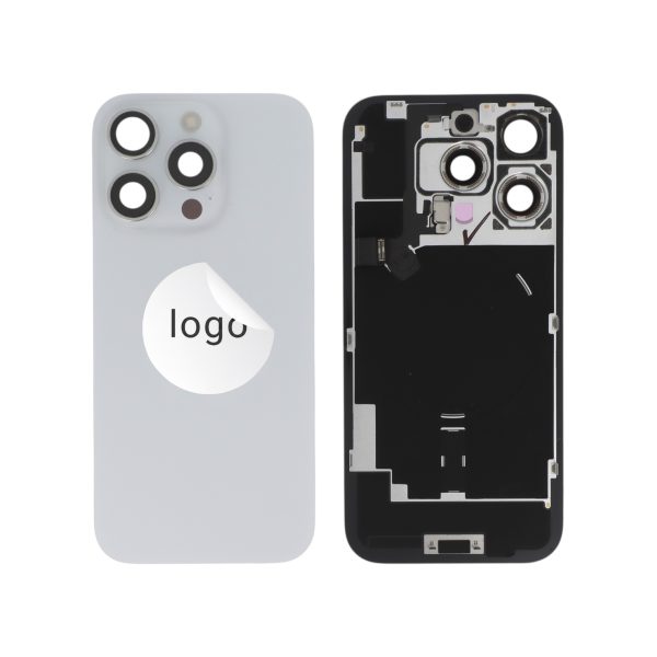 Tampa Traseira Completa Branca Titânio para iPhone 16 Pro - Retirado