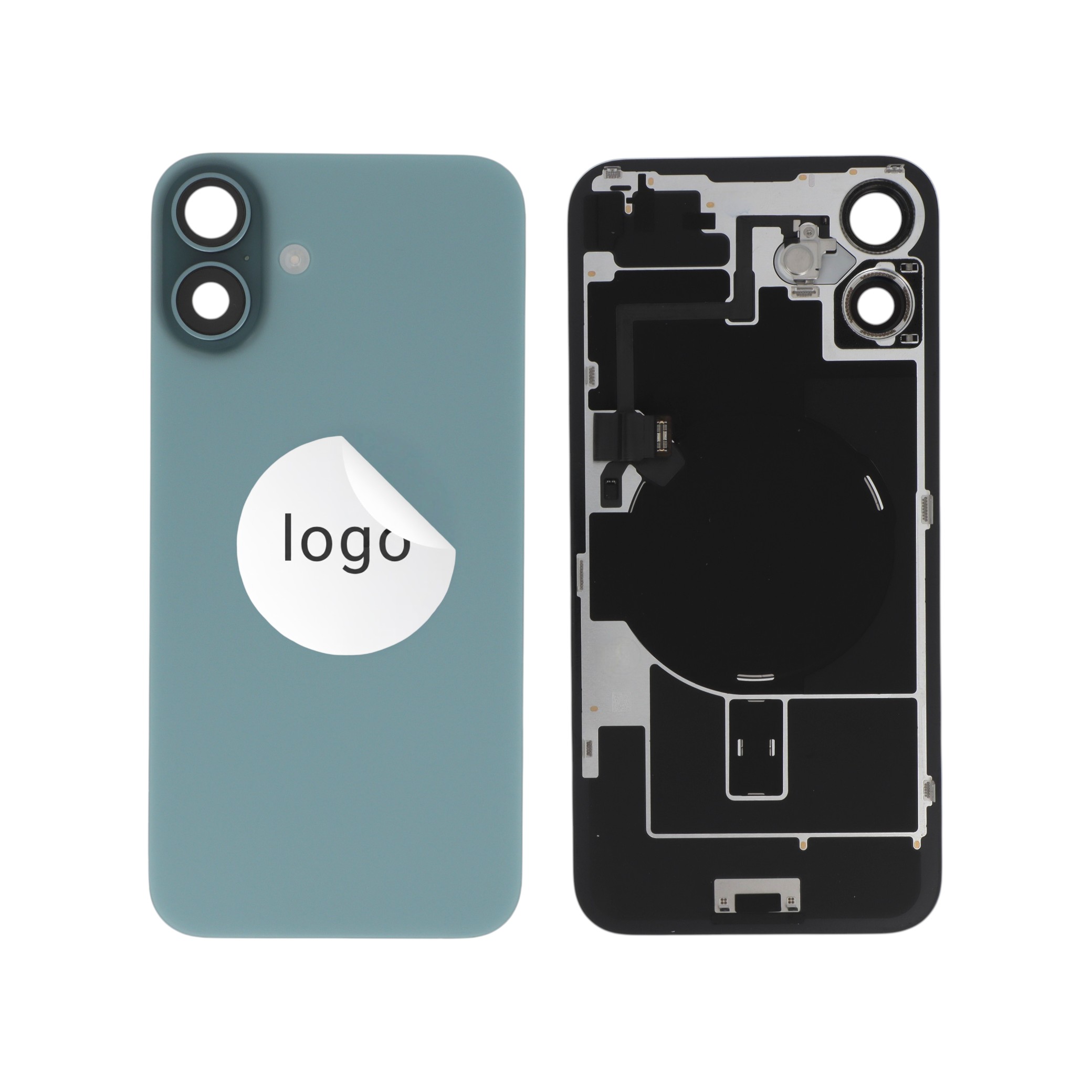 3667075270669-0000 Tampa Traseira para iPhone 16 Plus verde-azulado - Retirado - Image 1