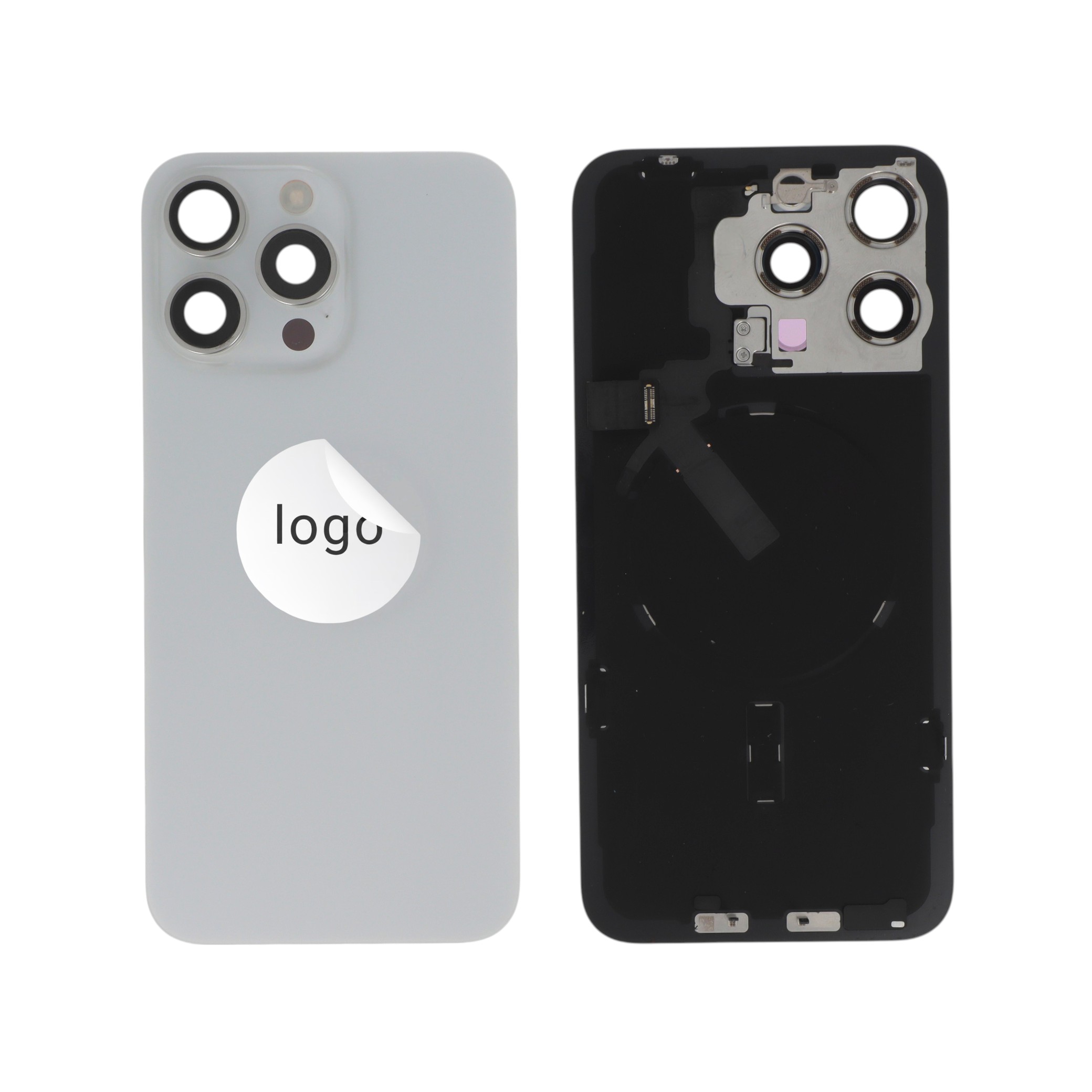 3667075270775-0000 Tampa Traseira Completa Branca Titânio para iPhone 15 Pro Max - Retirado - Image 1