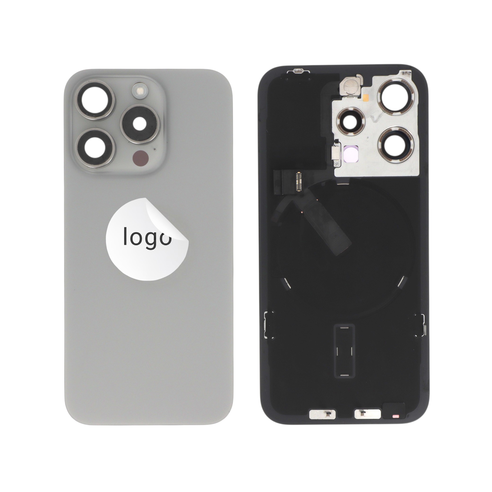3667075270799-0000 Tampa Traseira Completa para iPhone 15 Pro Natural Titânio - Retirado - Image 1