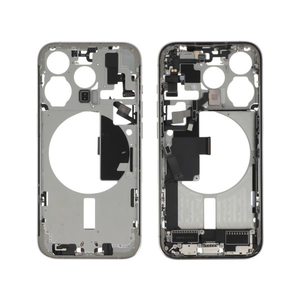 Frame Central Branco Titânio para iPhone 15 Pro (com Components) Retirado (Grade A)