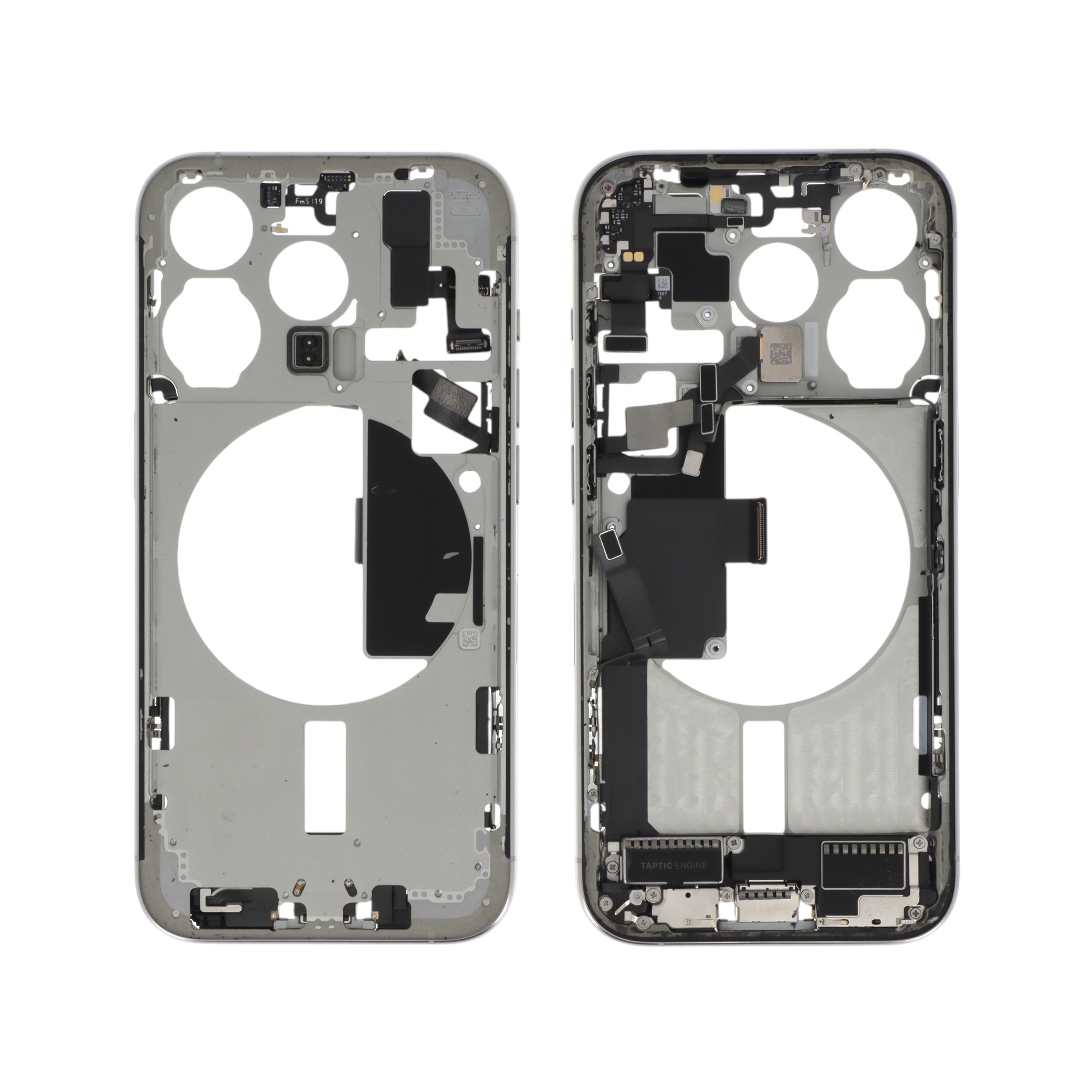 3667075271444-0000 Frame Central Branco Titânio para iPhone 15 Pro (com Components) Retirado (Grade A) - Image 1